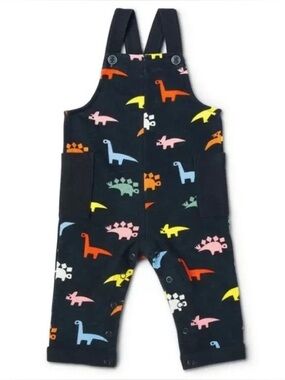 Christian Robinson x Target Dino Print Baby Overalls 100% Cotton Newborn NEW